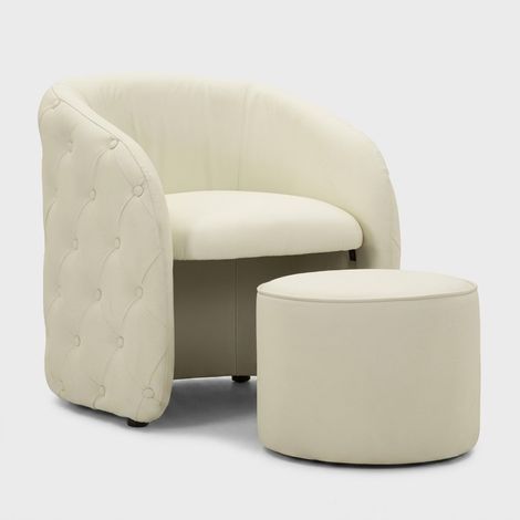Fauteuil Zagabria avec pouf capitonné design élégant (1/5)