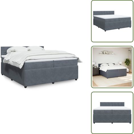 Sommier à lattes de lit et matelas Gris foncé 200x200cm Velours - Sommier À Lattes De Lit - Sommiers À Lattes De Lit - Lit - Meuble De Chambre À Coucher (1/5)
