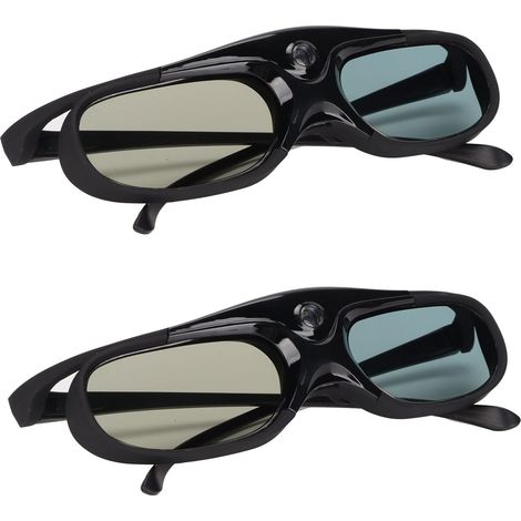 Lot de 2 Lunettes 3D DLP Link, Lunettes 3D à Obturateur Actif 144 Hz, Lunettes 3D Rechargeables pour Projecteurs 3D DLP Link, Lunettes de Visualisation 3D pour ZX4 H1, pour (1/5)