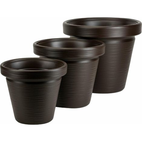 Set di 3 vasi da giardino SRTIA RIFLO color moka.