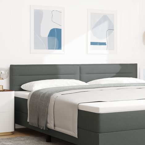 vidaXL LED Headboard Lines Design Dark Grey 100 cm Fabric