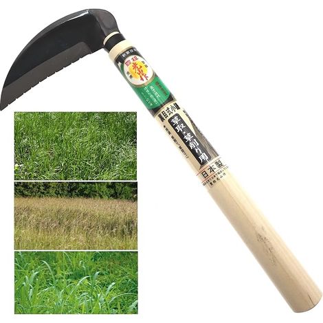 Fake Sickle Manual Japanese Blade Back Cut Steel SK-5 Weeding Tool Garden Gardening (1/5)