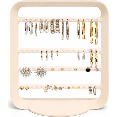Espositore per orecchini beige, organizer per gioielli (1/3)