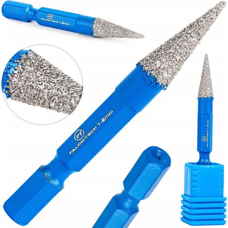 Diamant-Kegel-Sechskant-Lochsäge 1-8 mm für Steinzeug Falon-Tech FT1116