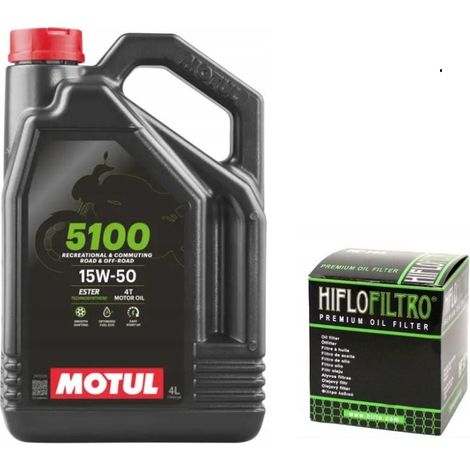 Aceite Motul 5100 15W50 4L + Filtro de aceite Hiflo HF160 BMW R1250 gs F850 K1300 (1/3)