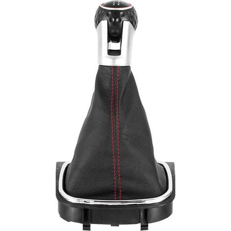 Cache-poussière de cabine pour levier de vitesses Volkswagen Golf, accessoire de levier de vitesses modifié, noir et rouge 5 vitesses, un paquet. (1/4)
