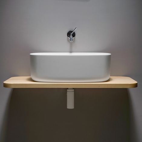 EVER BOUNCE COUNTER LAVABO POLIURETANO CON MENSOLA APPOGGIO 35,7X5,9 BIANCO codice prod: EVLACOU (1/5)