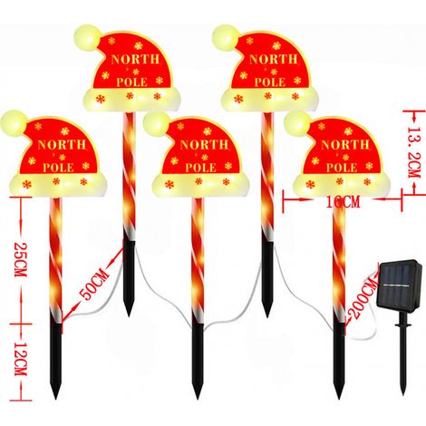 Piquets lumineux LED de Noël panneau forme gant extérieur, coque PS, IP65, non réglable, décoration festive pour jardin et cour CT-1 (1/5)