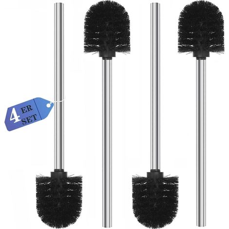 Brosse WC Noir avec Manche Inox – Lot Durable