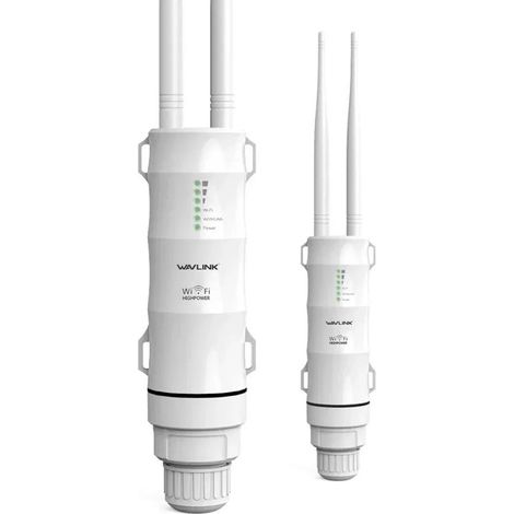 Extensor de alcance Wi-Fi para exteriores - Router Wi-Fi - Exterior - Resistente al agua - AC600 - 1200 Mbps - Alcance de 50 a 300 metros