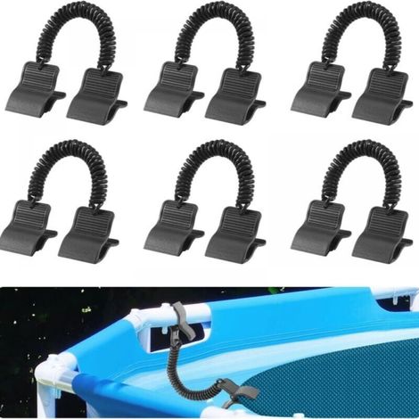 6pcs Pool Cover Clips for Above Ground Pools, Solar Cover Fixing Clips Wind Shield Black Pool Solar Cover Clips Pool Cover Clamps Kit