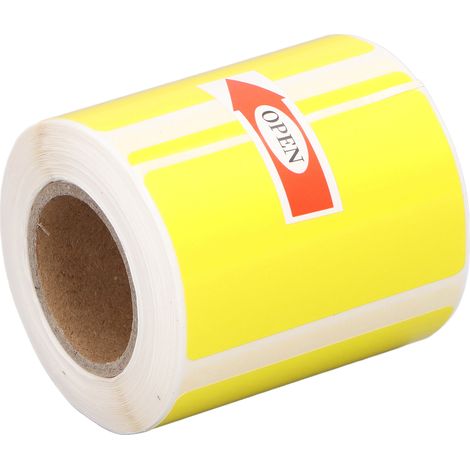 Roll de papier thermique 30 x 50 mm etiquettes adhésives unies impermeables anti-graisse sans encre pour imprimante thermique bureau fournitures jaunes 1 rouleau (1/5)