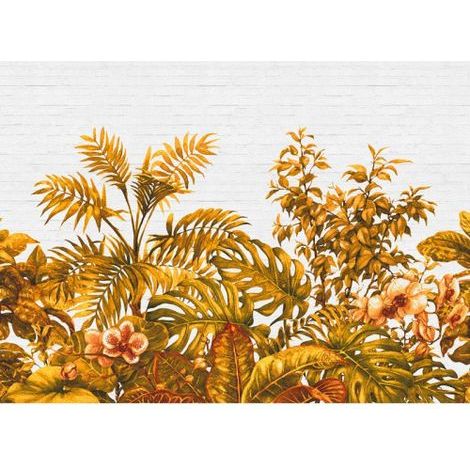 Papier peint panoramique tropical pour bureau Tapisserie panoramique florale design Papier peint panoramique original idéal pour salon (1/4)