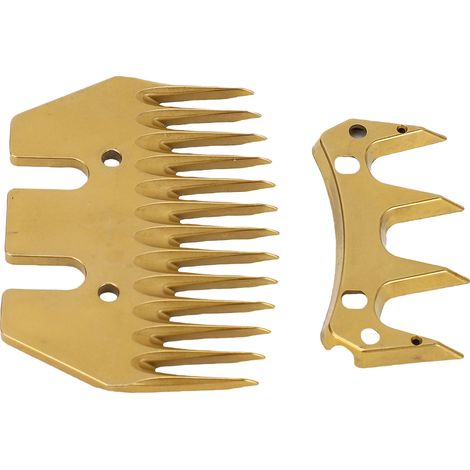 Lames de rechange dorées pour cisailles à moutons, 13 dents droites, espacement de 7 mm, pour tondeuse électrique à moutons (tonte de laine). (1/5)