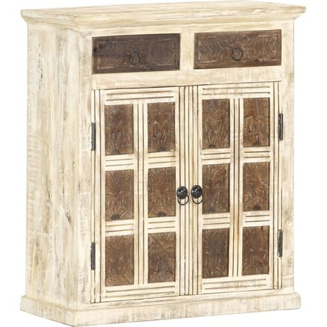 Sideboard White 65x30x75 cm Solid Mango Wood vidaXL (1/5)
