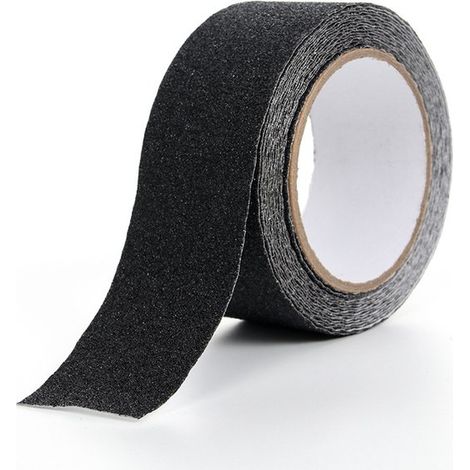 Nastro antiscivolo in PVC per scale, carta vetrata, gradini di segnalazione, tappetino di sicurezza, nastro antiscivolo 10cm20m - Nero 10cm