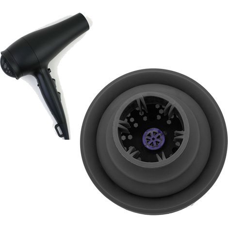 Diffuseur Universel Pliable pour Sèche-Cheveux en Silicone Souple Noir, Accessoire de Coiffure Voyage Compact (1/5)