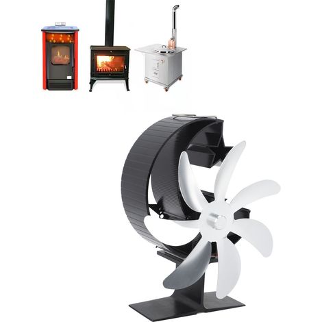 Ventilateur de cheminée thermique en forme de lune pour la pêche sur glace et le camping (argenté) (1/5)