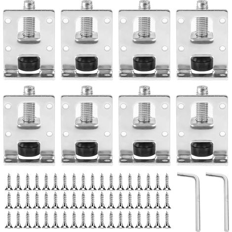 Lot de 8 pieds de meubles réglables : 55 mm - Pieds de meubles réglables en hauteur - Pieds pour meubles avec 48 vis et 2 clés - Pieds de meubles réglables en hauteur (1/5)