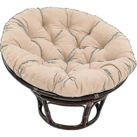 Coussin rond capitonné épais et confortable, couleur unie, pour fauteuil de jardin, fauteuil suspendu ou chaise longue.