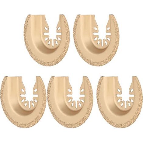 Lames de Scie Oscillantes Semi-circulaires 5 Pièces, Résistance à L'usure en Carbure pour Béton Carrelage Pierre, avec Peinture électrophorétique Anti-corrosion, - (1/5)
