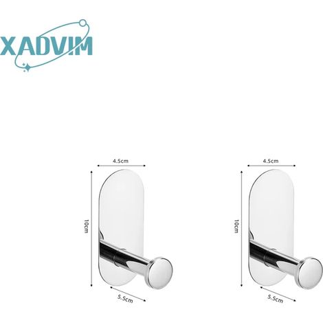 (Crochet argenté, lot de 2) Porte-serviettes en acier inoxydable 304 argenté et doré, sans perçage, anneau porte-serviettes auto-adhésif, crochet pour peignoir, ensemble d'accessoires de salle de bain (1/5)