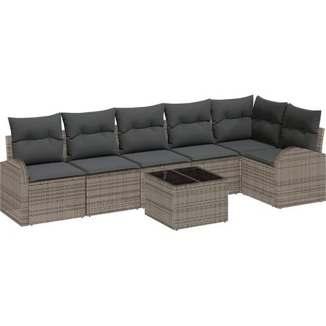 Maison Exclusive - Gartensofa-set Grau Poly-Rattan