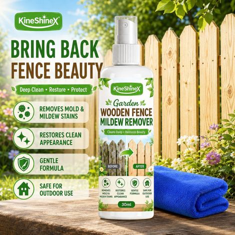 KineShineX Gartenzaun-Schimmelentferner & Reinigungsspray für Holzzäune im Außenbereich zur Entfernung von Schimmel und Moos (1/5)