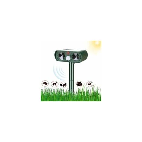 Repelente ultrasónico para gatos y perros Hillylolly, repelente para topos y otros animales. Ahuyenta a gatos, perros, mapaches, topos, ratones, pájaros y visones. - Crezuo
