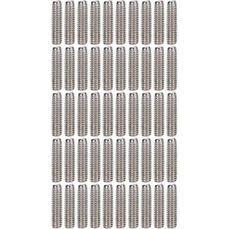 50-teiliges Sortiment an Gewindestiften A2-70 Edelstahl-Madenschrauben M2x8