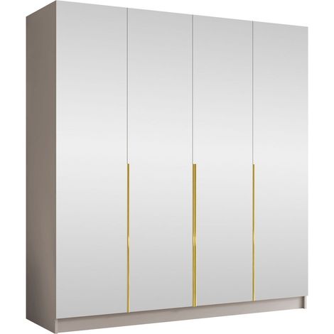 Armario Closico Navor III, Cachemira + Dorado, 215x200x58cm, Puertas de armario: Con bisagras, Número de estantes: 0