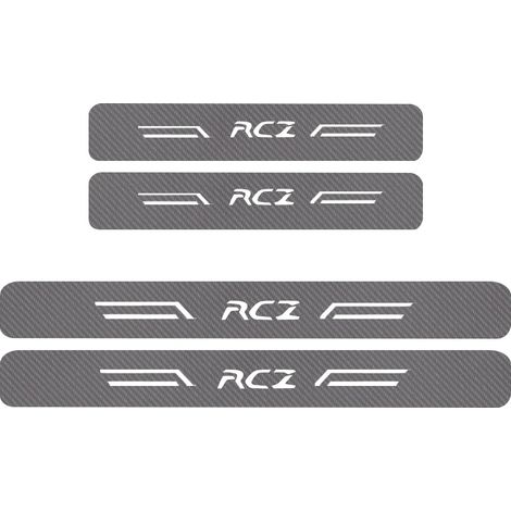(Logo rouge,fibre de carbone grise) Seuil de porte autocollant en fibre de carbone pour Peugeot 2008,3008,4007,4008,5008,Boxer,Expert,GT Line,GTI,Ion,RCZ (1/3)