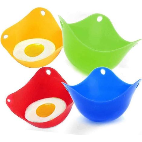 Cuiseurs à œufs pochés (lot de 4), cuiseurs à œufs pochés en silicone, moules à œufs pochés, cuiseur à œufs