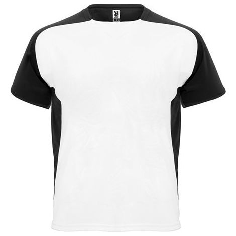Camiseta técnica de manga ranglán y cubrecosturas a tono BUGATTI 16 Blanco/Negro
