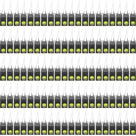 Kit de 100 diodes LED 3 mm avec support, fixation latérale à un trou, accessoires industriels, jaune (1/5)