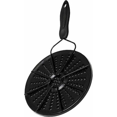 Heat Diffuser Plate Flame Reducer Enamel Flame Guard Simmer Ring Cooktop Heat Protector Tamer for Home Kitchen Cooking Black (1/4)