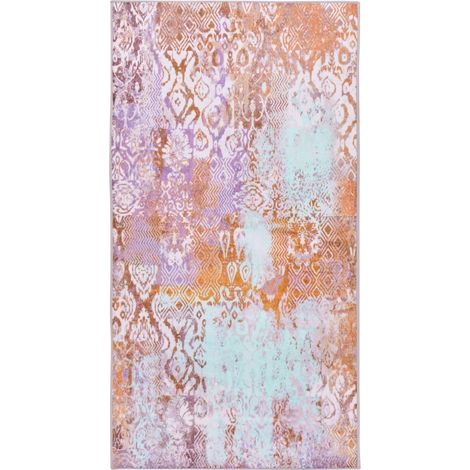 Rug Multicolour Polyester 80 x 150 cm Flat-Woven Oriental Boho Style Vibrant Printed Pattern ZENVIRA