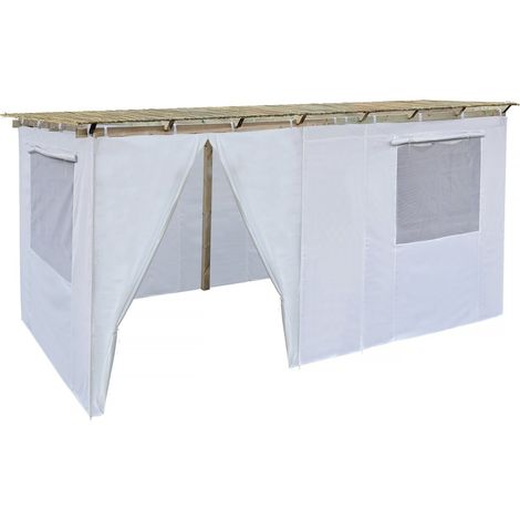Sukkah in legno 3 x 5 m con tessuto - Kosher lemaehadrin - Skhah Non incluso