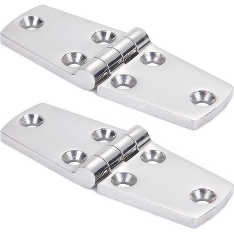 Bisagras de acero marino para puertas - Herrajes de acero inoxidable para escotillas - 2 piezas - 38 mm x 102 mm (1/5)