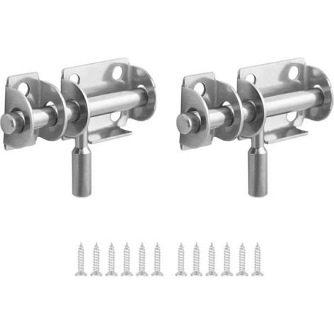 1 Loquet de porte coulissante, Inox 2 points, Résistant corrosion, Pour portail jardin fenêtre (1/3)
