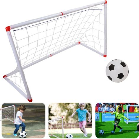 Tragbares Kinderfußballtor mit Ball und Pumpe, Indoor-/Outdoor-Sportspiel für Kinder
