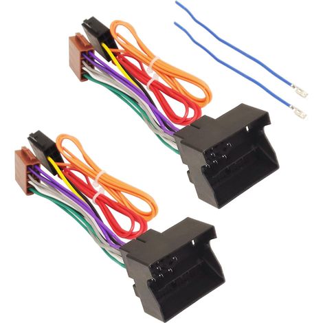 2x autoradio stéréo ISO harnais adaptateur fil métier à tisser 16 broches ISO mâle femelle connecteur câble compatible avec Fabia MK2 Octavia MK2 roomster (1/5)