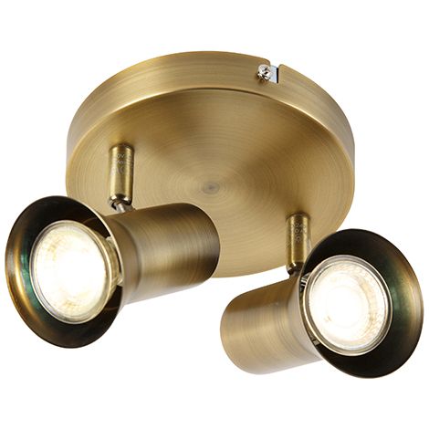 QAZQA Bronze Ceiling Spotlight Round Swivel and Tiltable - Karin