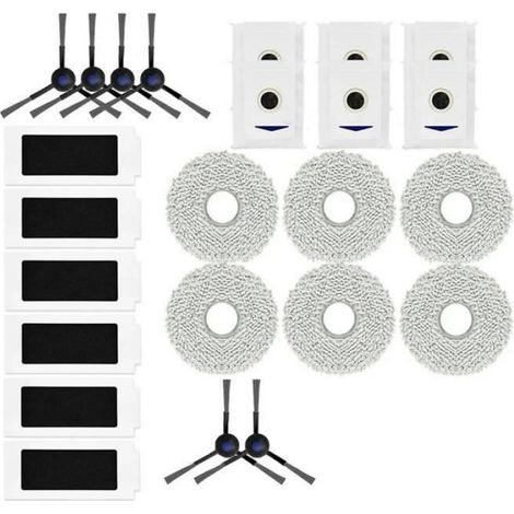 Brosse Latérale - Filtre - Sac À Poussière - Pour Robot Aspirateur Ecovacs Debot T30 Pro T30 Pro Omni T30 Max Yeedi M12 Pro+ - Lot De 3 Pièces (1/4)