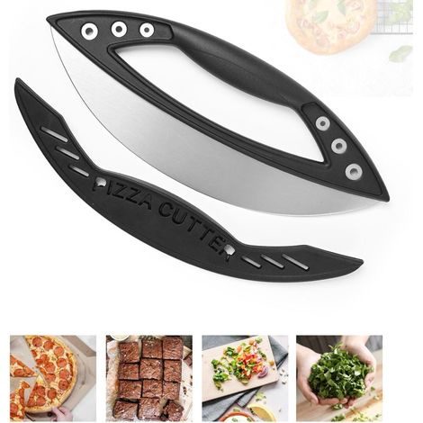 Couteaux Pizza Coupe Pizza Cutter Couteau a Pizza à Pizza Hachoir à Pâtisserie Outil pour Les Pizzas Trancheuse Roulette à Pizza en Acier Inoxydable pour la Cuisine et Un Usage Commercial (1/5)