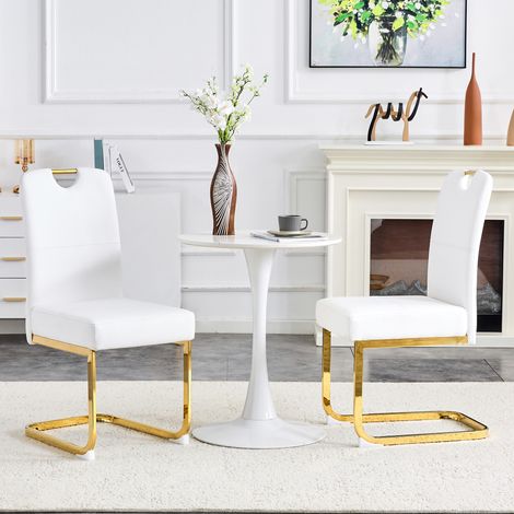 Ensemble de 2 chaises blanches épaissies avec sacs à ressorts intégrés et design ergonomique - combinaison parfaite de confort et d’élégance