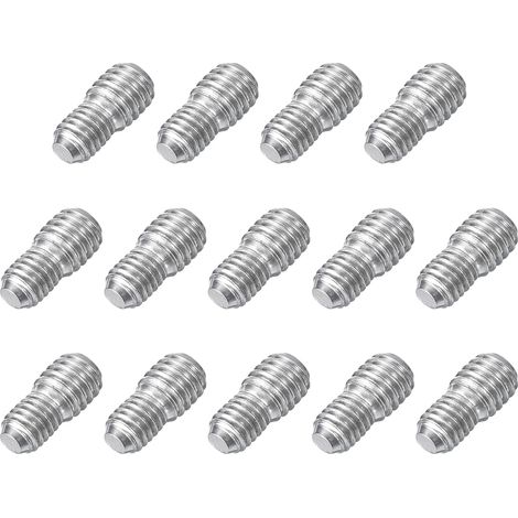 14pcs Boulon à Tige Filetée Double Extrémité M5x6mm à M6x6mm en Acier Inoxydable 304, Réducteur de Filetage Adaptateur Goujon pour Assemblage Meubles et Machines Fixation (1/5)