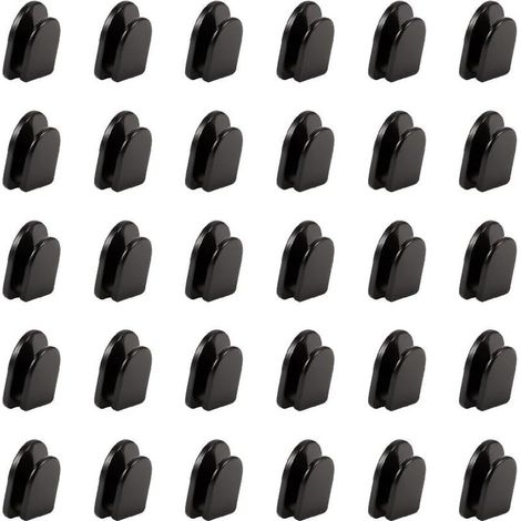 Lot de 30 Crochets Adhésifs Noirs Invisibles - Crochets Muraux Autocollants pour Serviettes, Vêtements, Clés de Voiture - Idéal pour Salle de Bain, Cuisine, Chambre, Garage (1/5)