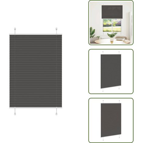 Plissee Schwarz 95x100 cm Stoffbreite 94,4 cm Polyester - Plissee - Plissees - Faltrollo - Jalousie (1/5)
