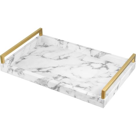 de salle de bain décoratif plateau de service en similicuir (1/5)